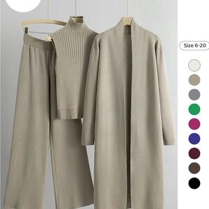 Elegant Beige Knit Set